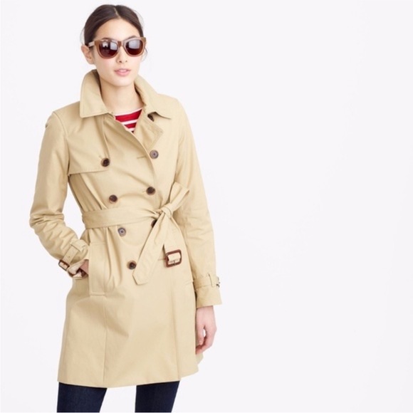 J. Crew Collection Icon Beige Double-Breasted Trench Coat - Picture 2 of 11